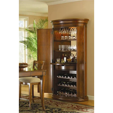 Curved 2 Door Wine and Bar Cabinet